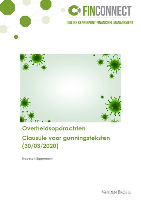 Overheidsopdrachten - Clausule voor gunningsteksten (30/03/2020)